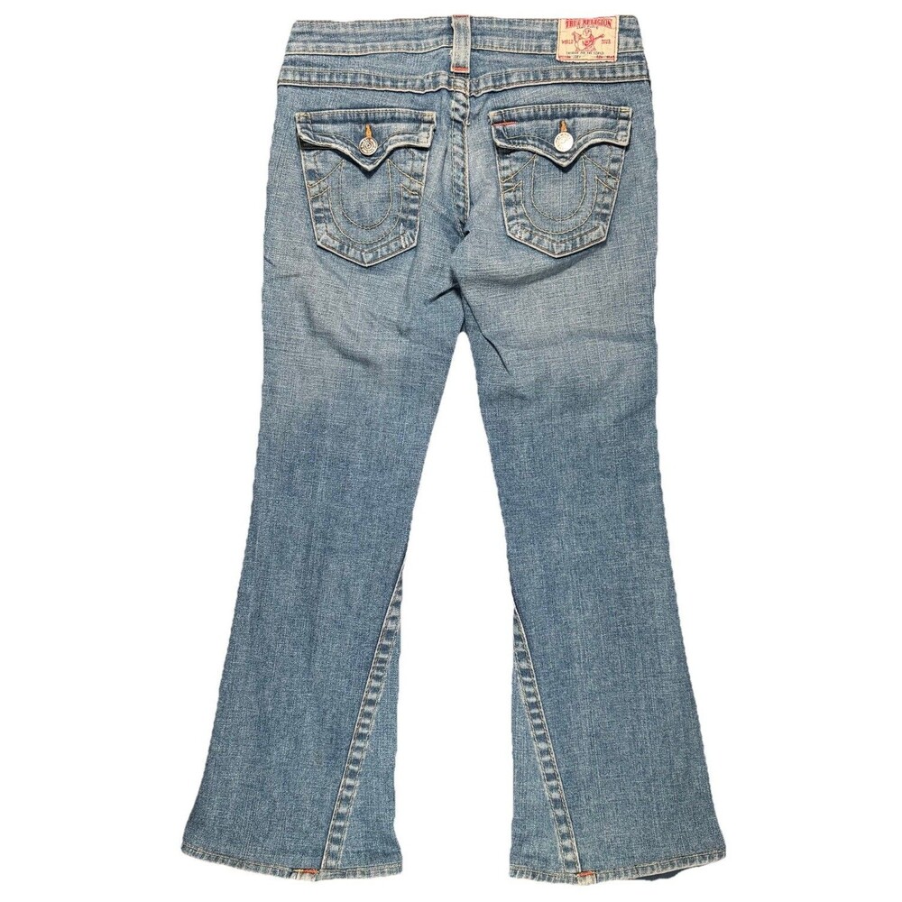 Vintage True Religion Joey Flare Jeans Denim Back Flap Made In USA Size 28